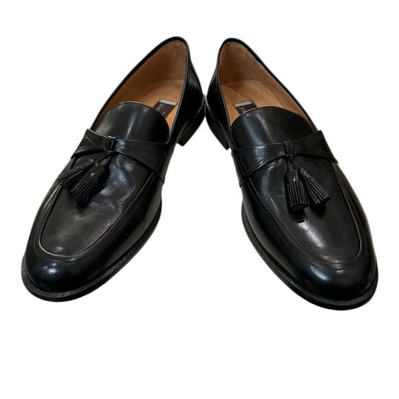 New Johnston & Murphy Men\'s Horner Black Leather Slip-on Loafers Dress Shoes 12 main image 5